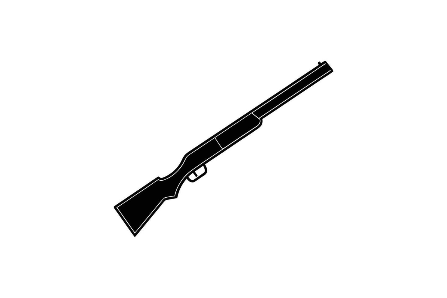 Iconic Shotgun Design in Black and White Silhouette a Symbol of Hunting Security and Firearms Culture Isolated on White Background silhouette vector