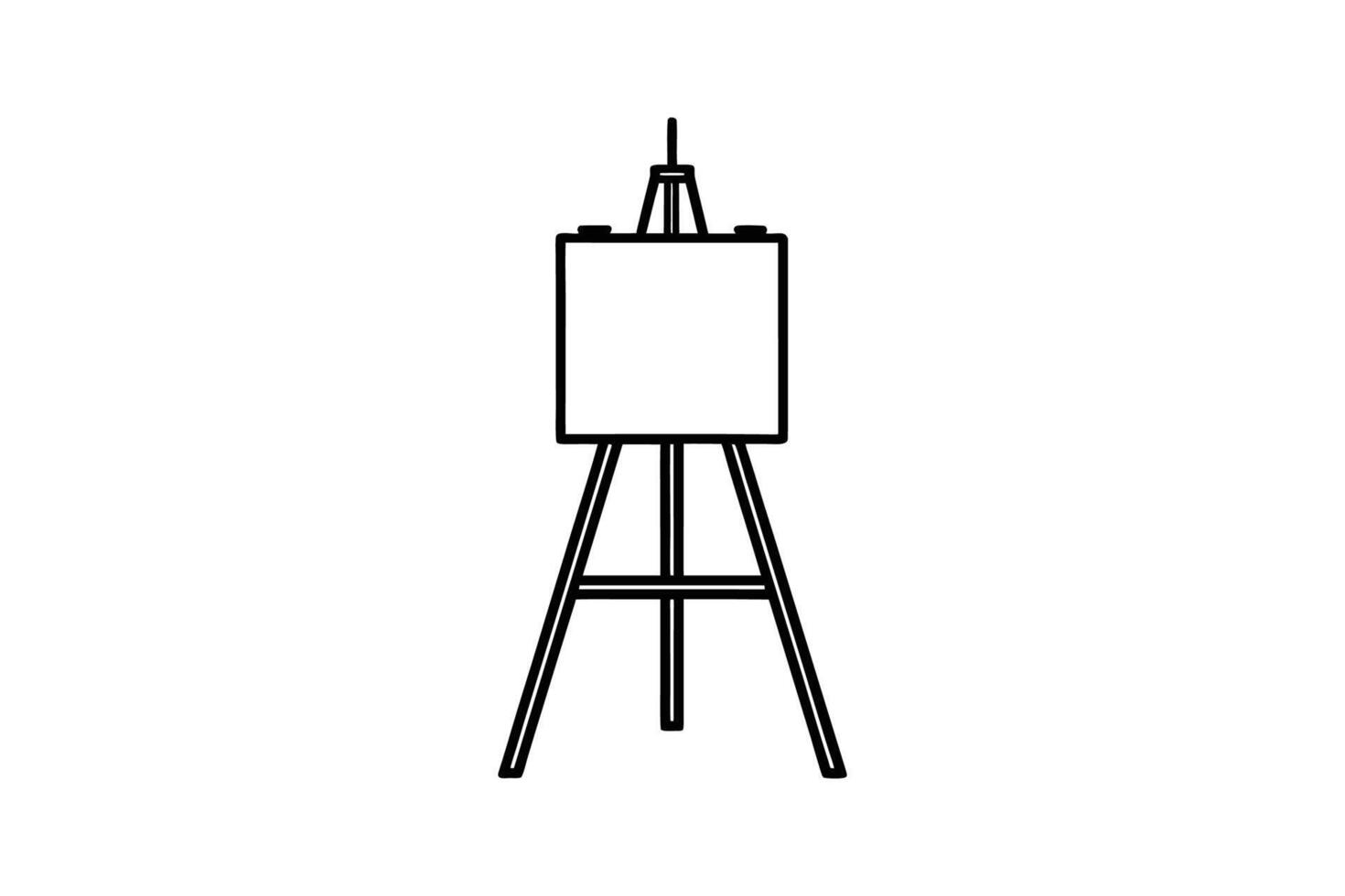 A black and white drawing on a easel vector
