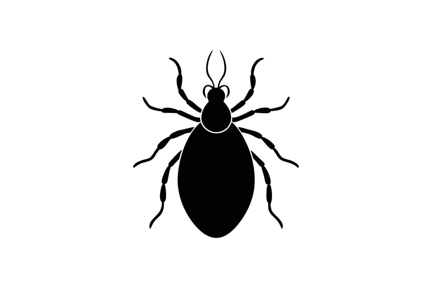 Detailed Black Tick Illustration on White Background Featuring a Silhouette Style Ideal for Educational and Medical Content silhouette vector
