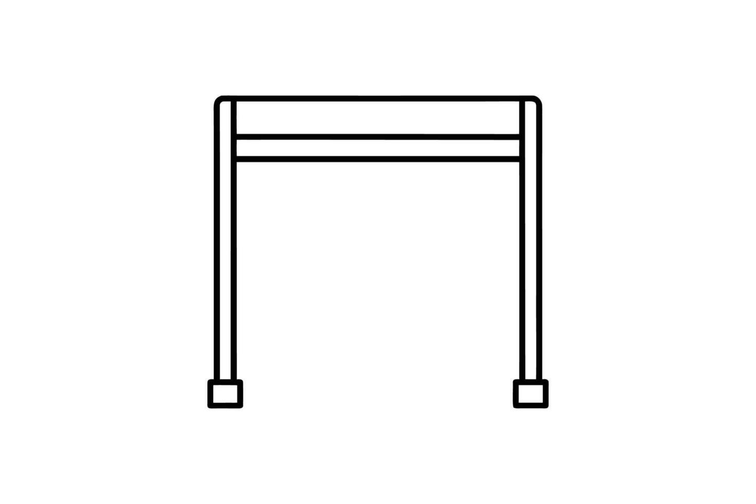 Simple Minimalist Hurdle Icon in Black Outline Style Representing Obstacles and Challenges Isolated on White Background silhouette vector