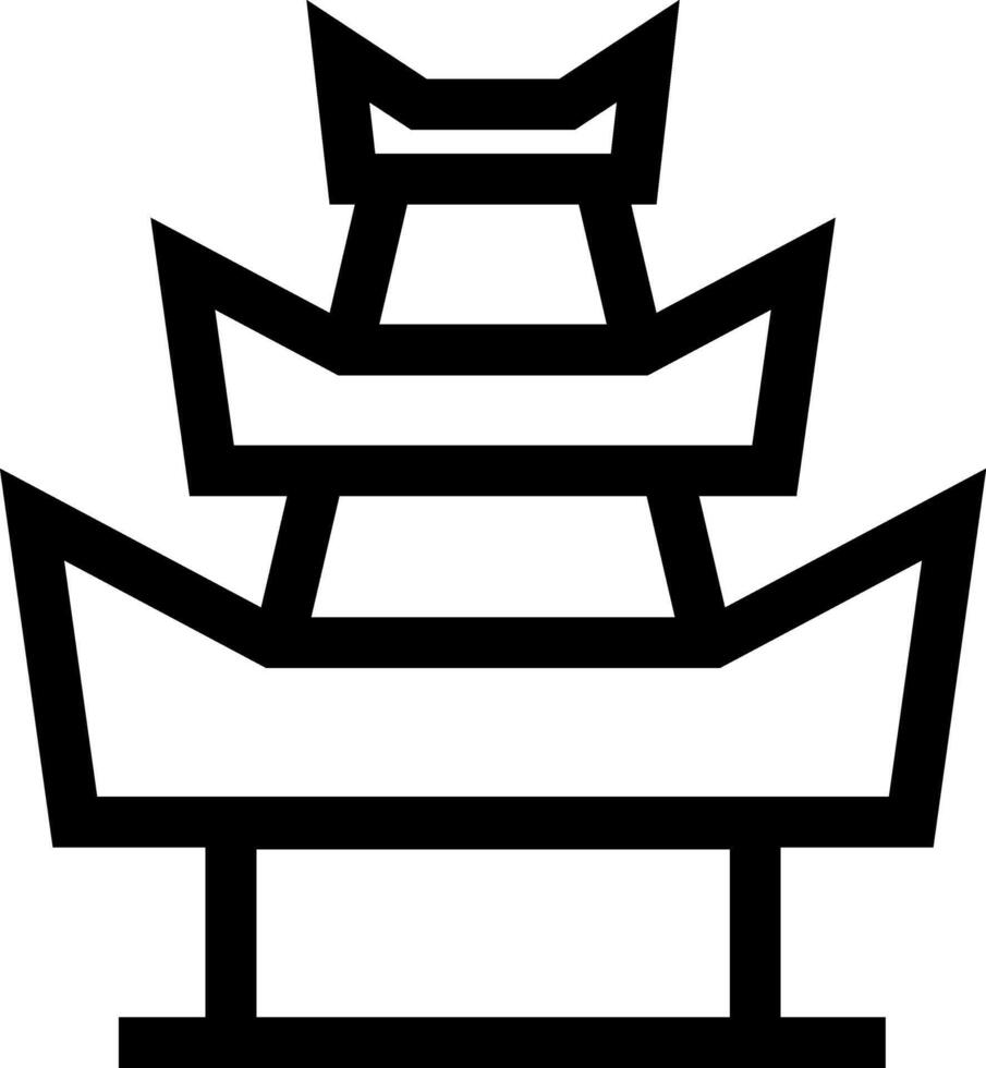Traditional Chinese Temple Building Icon vector