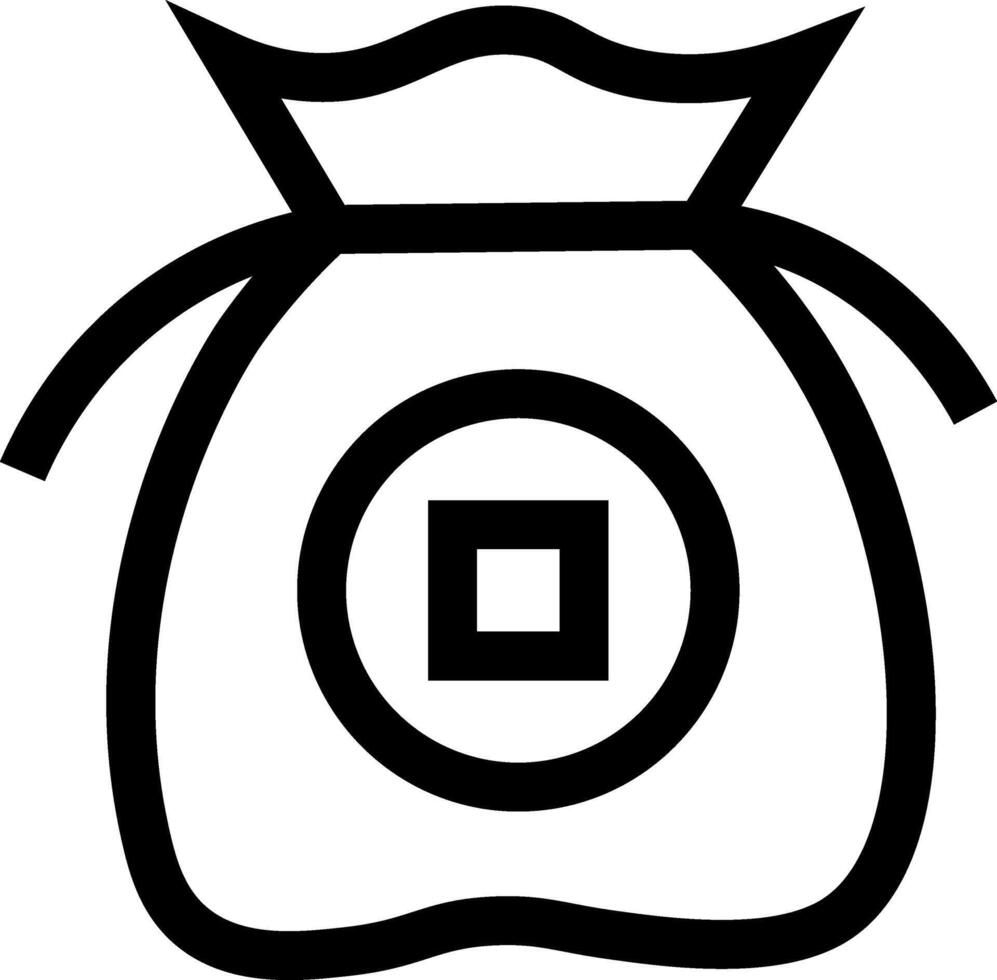 Traditional Chinese Money Bag Icon vector