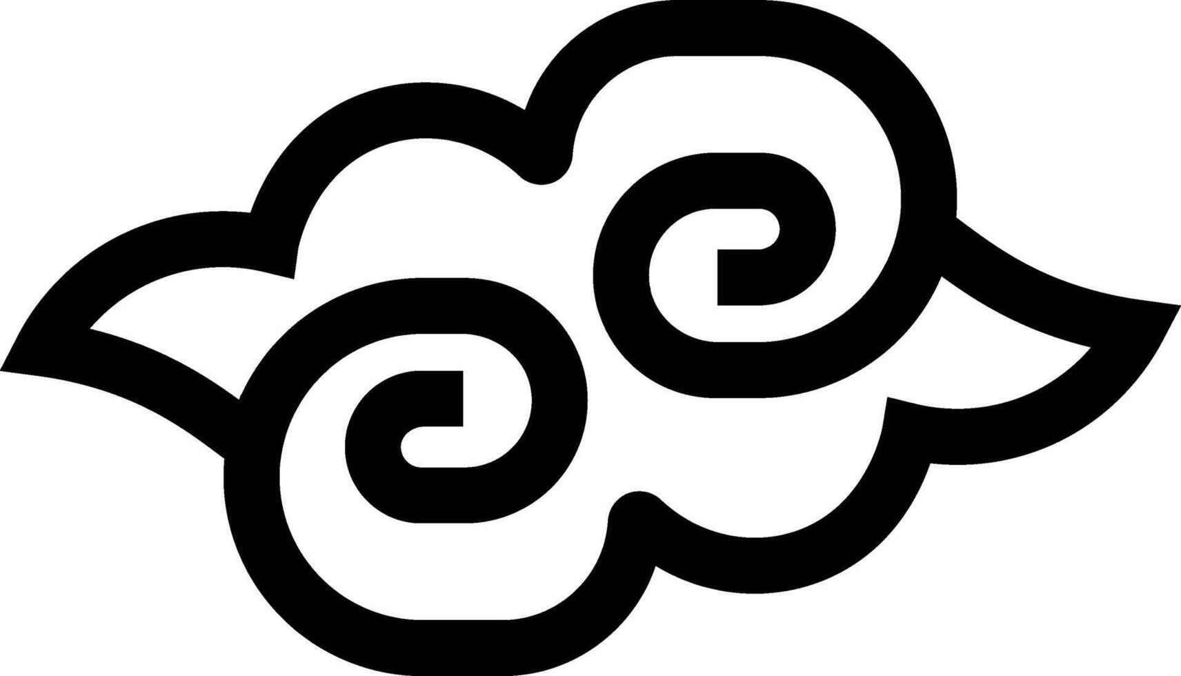 Auspicious Chinese Cloud Pattern Icon vector