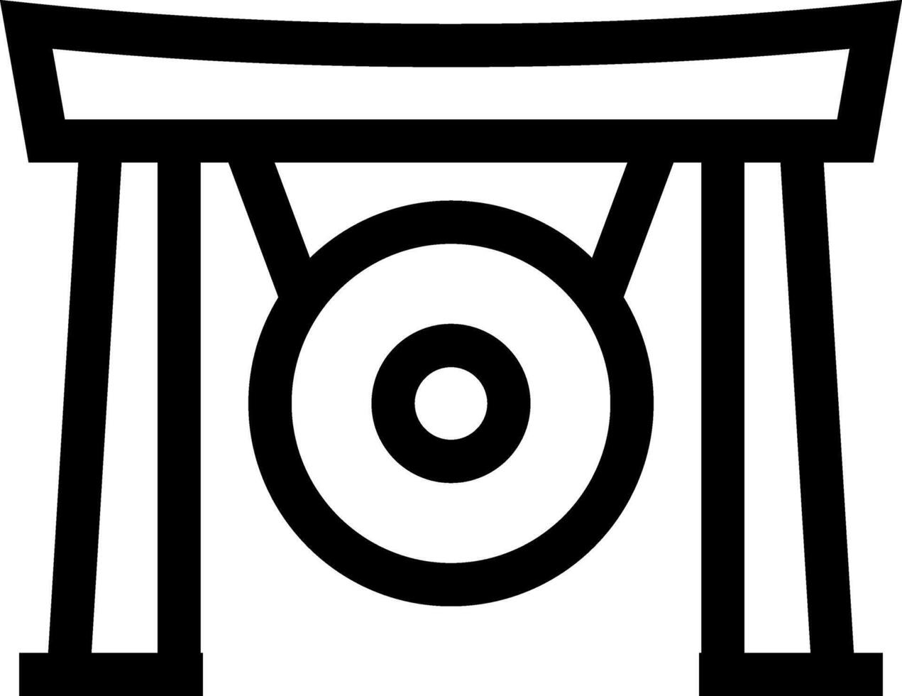 Simple Red Torii Gate Icon vector