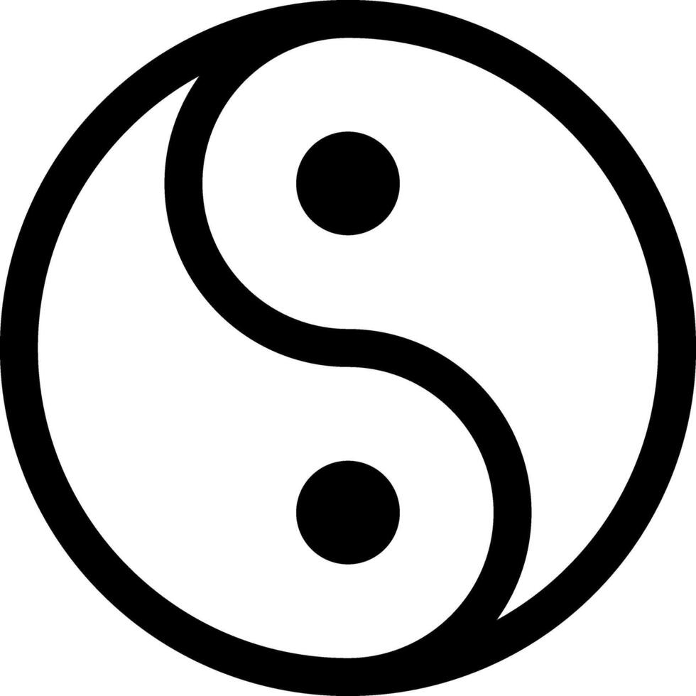 Philosophical Yin Yang Symbol Icon vector