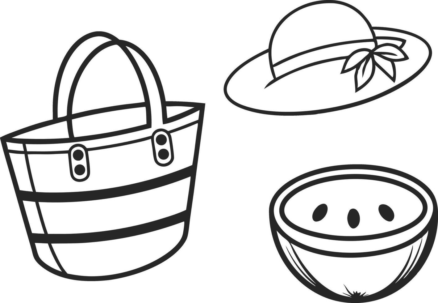Beach Vacation Elements Illustration Featuring Summer Travel and Relaxation Concepts vector