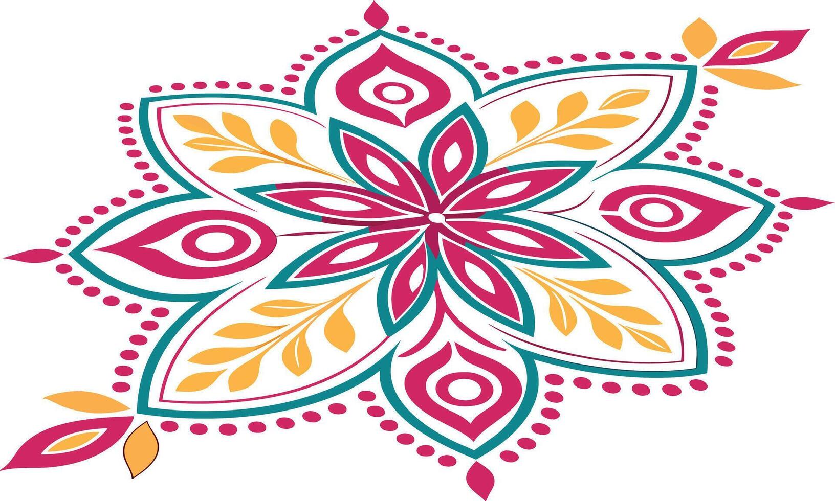 Elegant Diwali Clipart Illustration with Hindu Festival Lights and Colorful Patterns vector