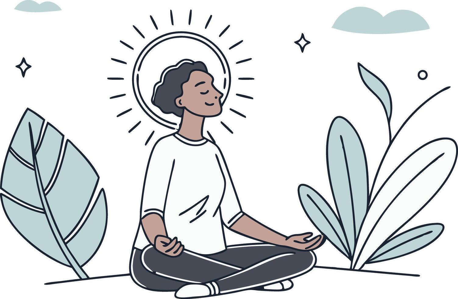 Unique Mindfulness State Artwork Perfect for Wellness Therapy and Stress Management Themes vector