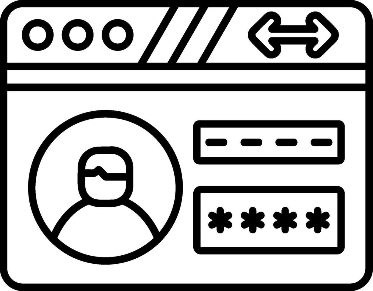 Log In Line Icon vector