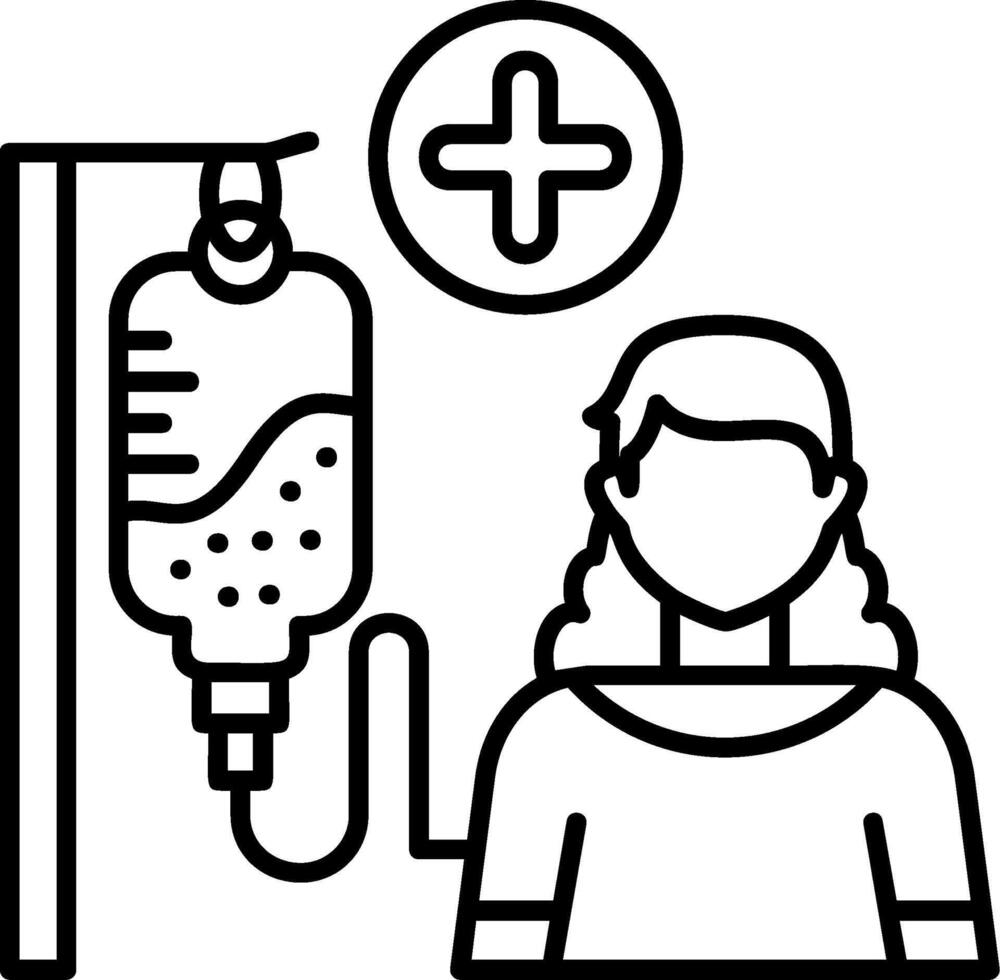 Patient Outline Line Icon vector