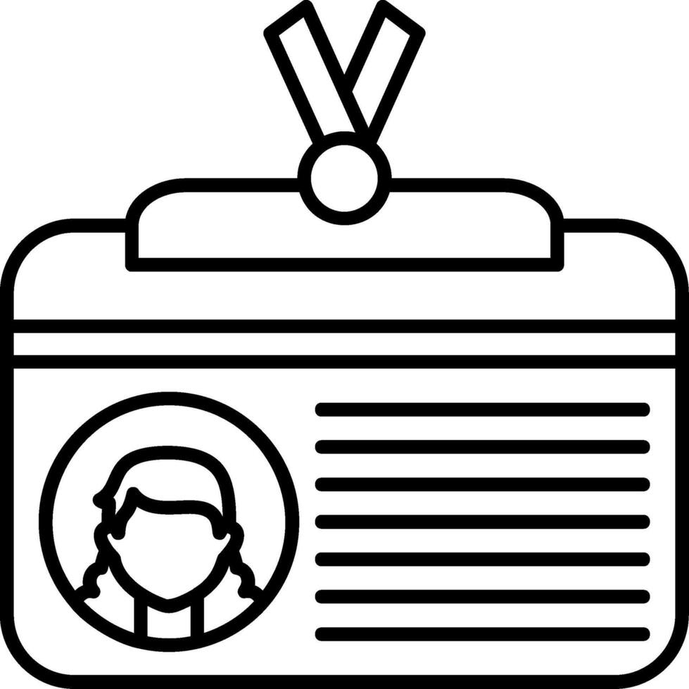 ID Card Line Icon vector