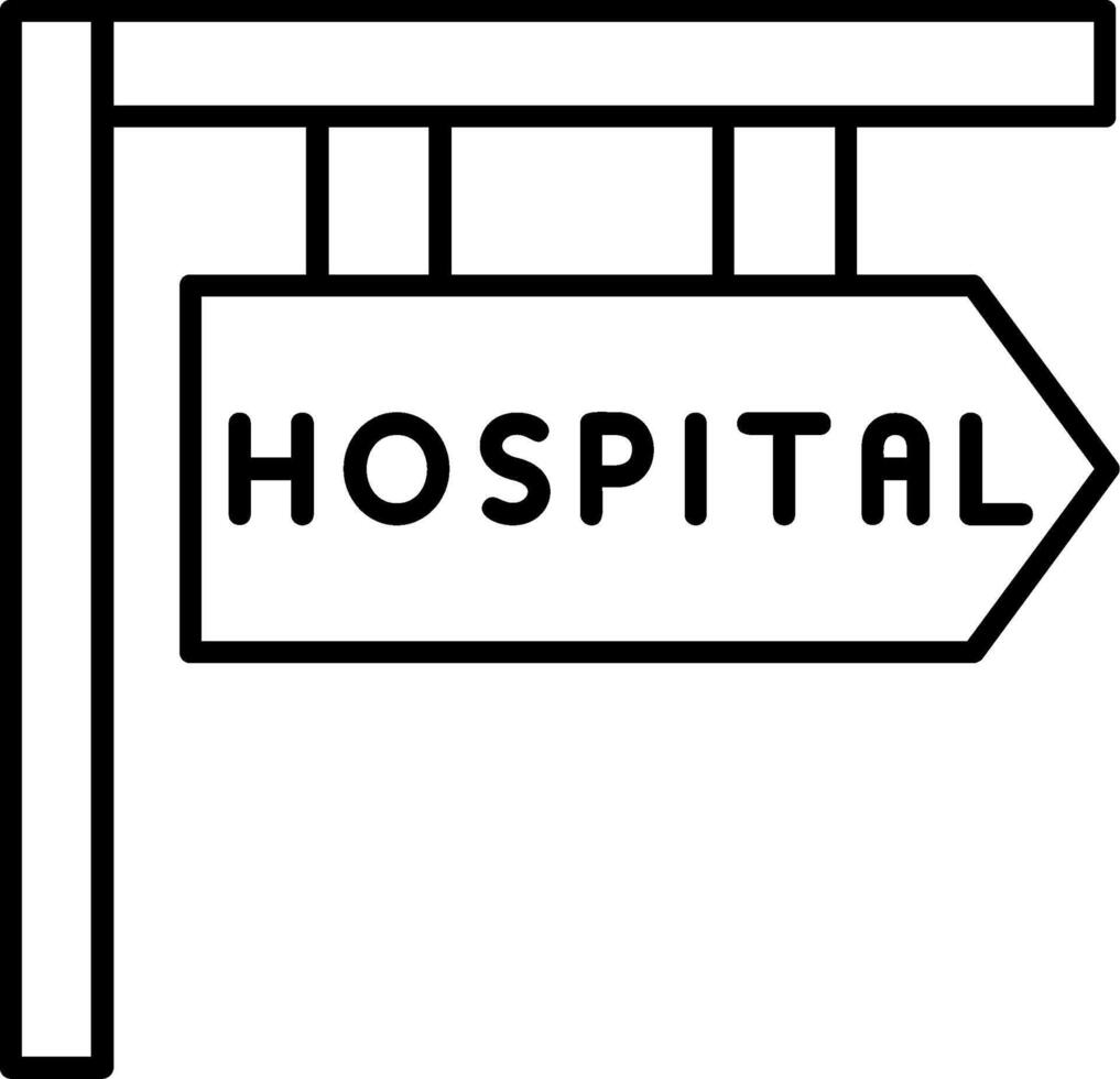 Hospital Sign Line Icon vector