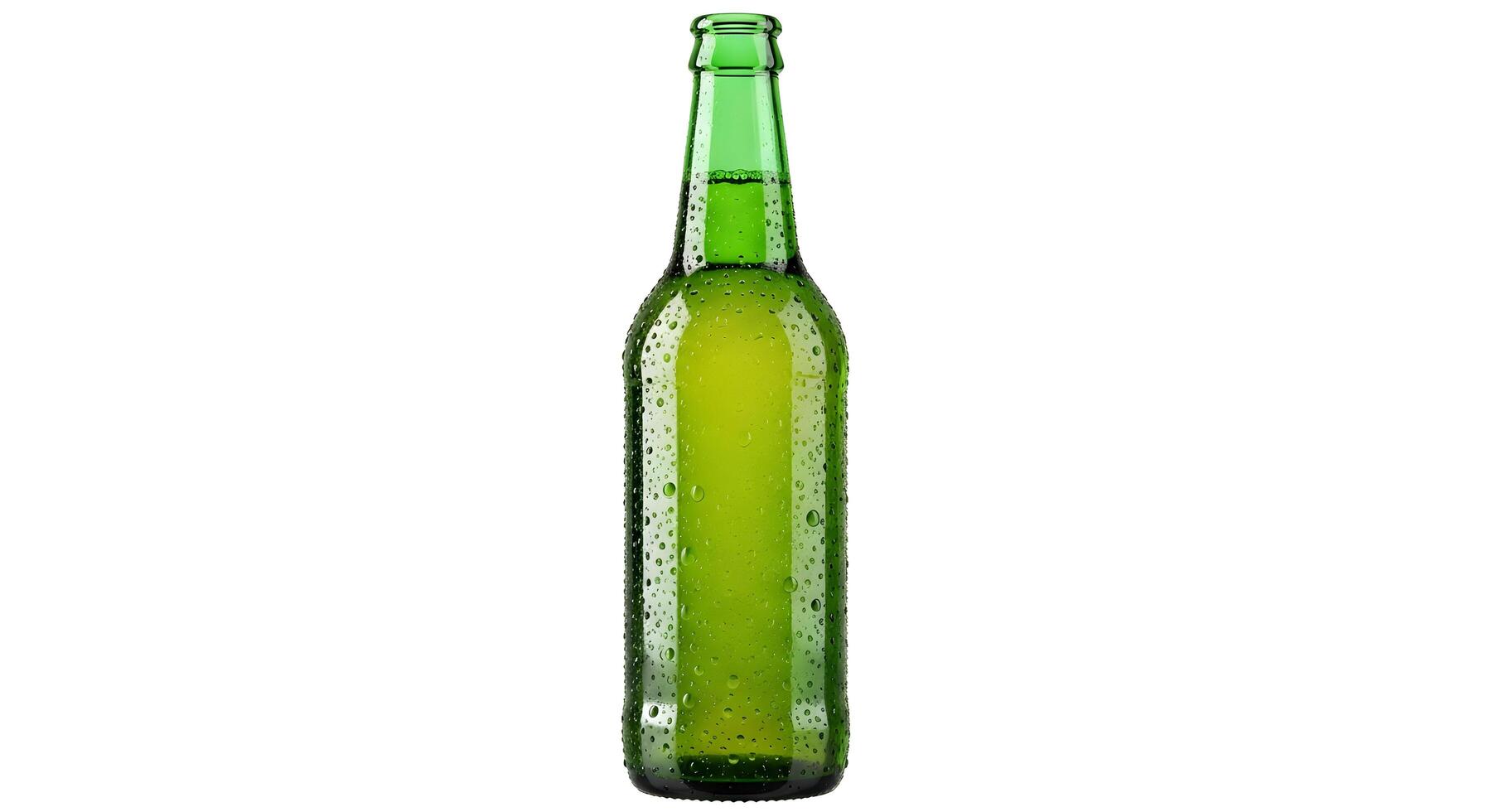 Green Glass Bottle with Bubbles photo