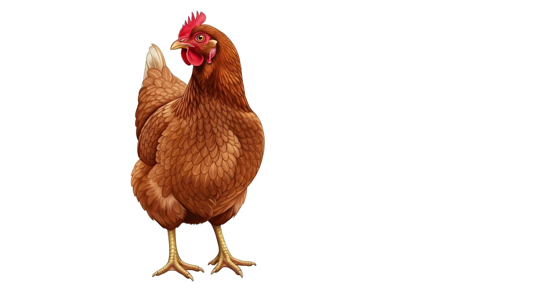 Detailed Illustration of a Brown Chicken photo