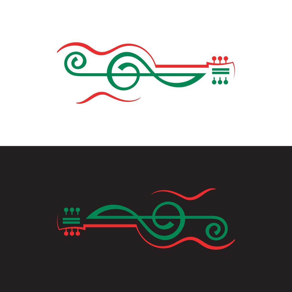 Musical instrument logo design template vector