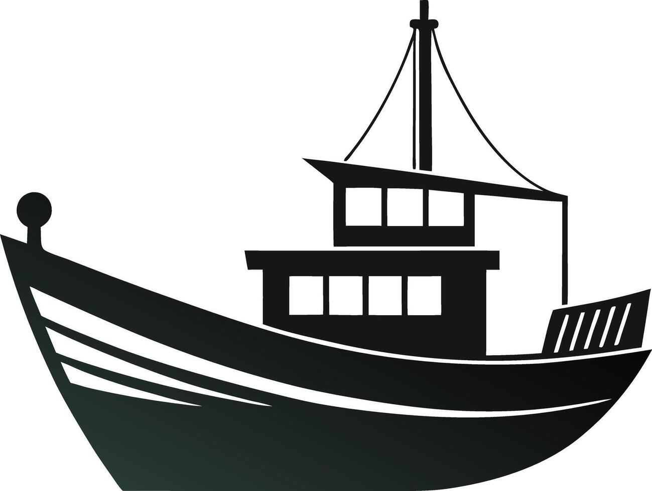 Boat and ship Silhouette ,black white with white and fully editable design template vector