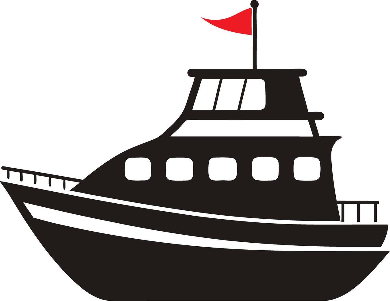 Boat and ship Silhouette ,black white with background and fully editable design template vector