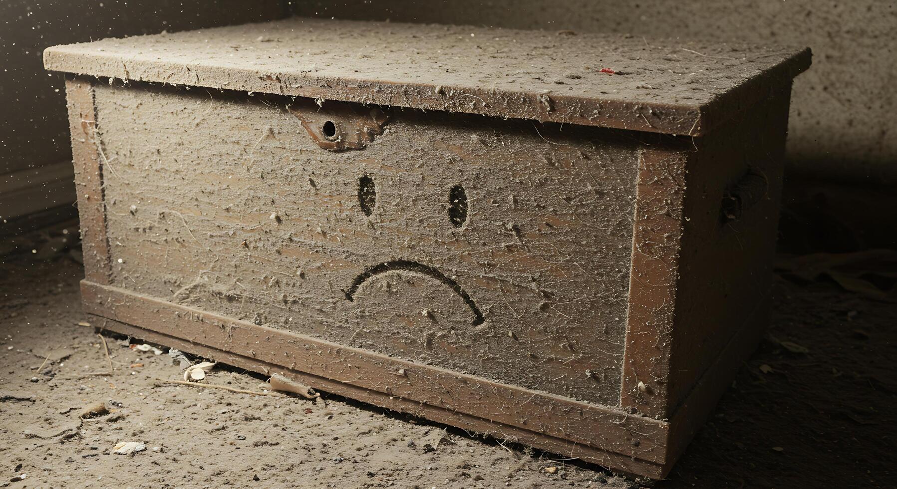 A sad face on a box photo