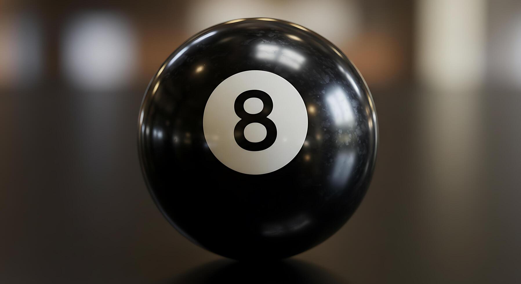 A black billiard ball with the number eight on it photo