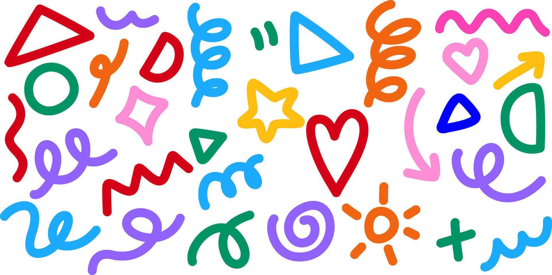 A vibrant collection of fun doodles vector