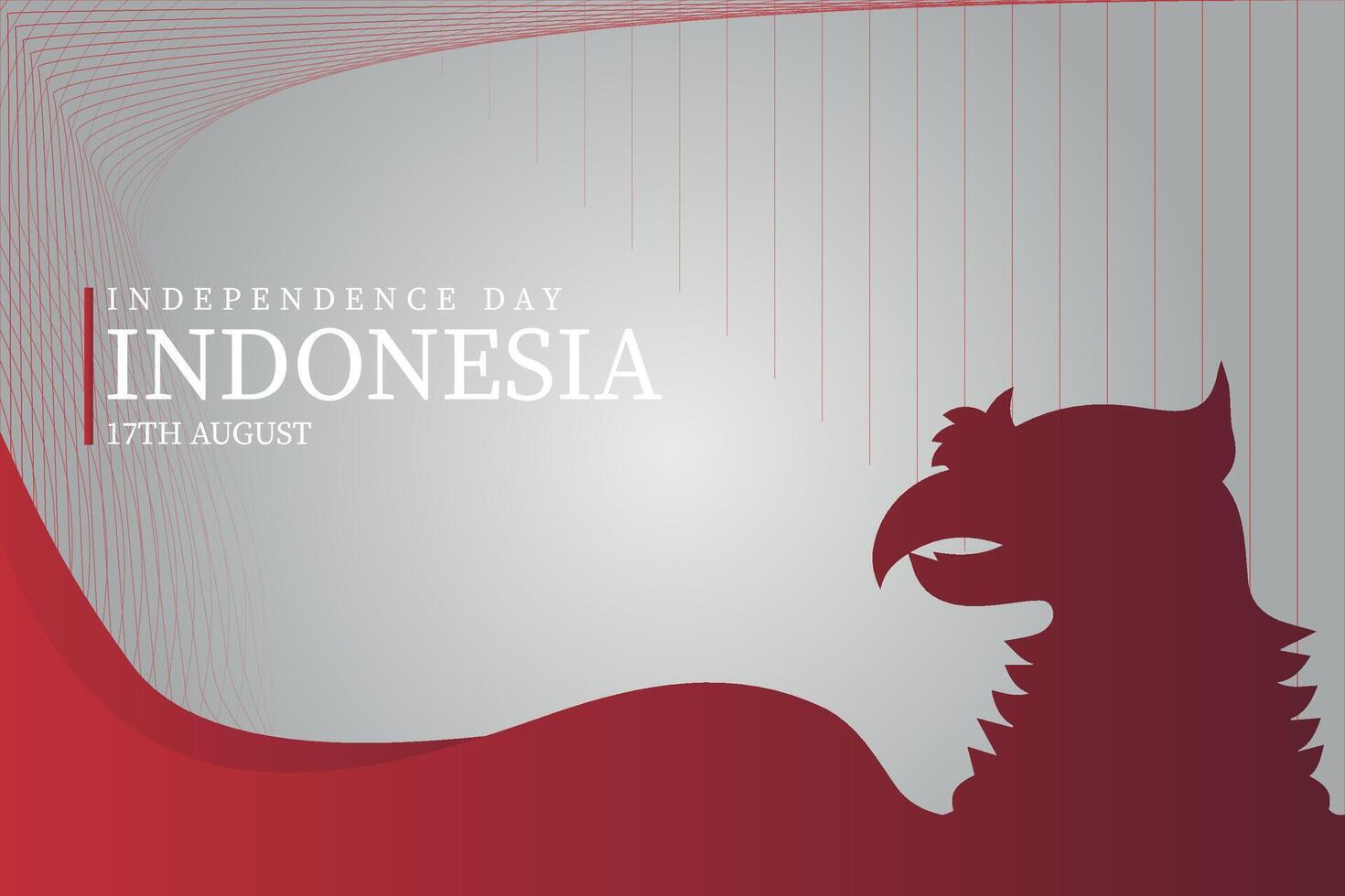 Elegant Modern Indonesia Independence Day Celebration with Garuda Silhouette Graphic vector