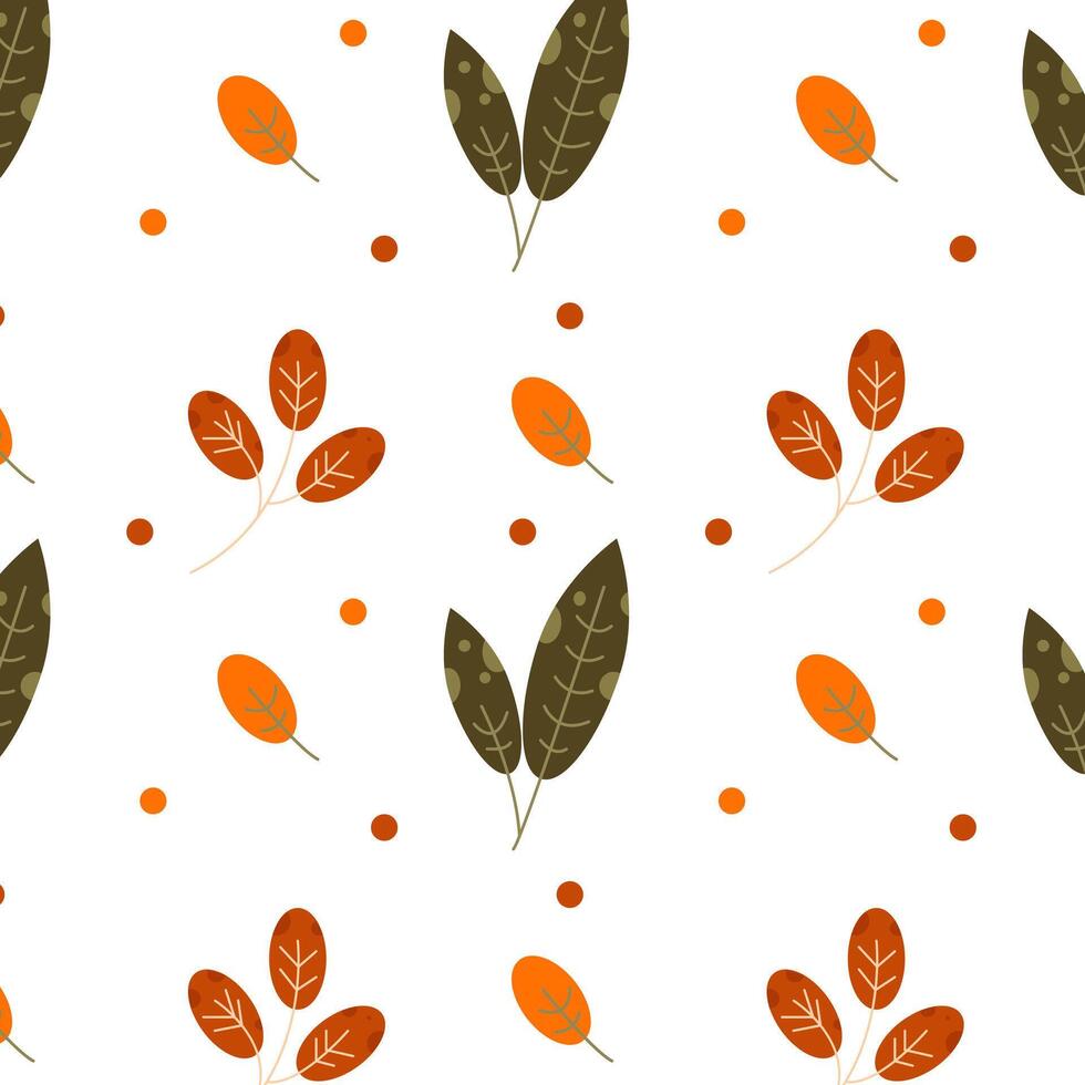 Autumn leaves pattern for decor and textiles vector