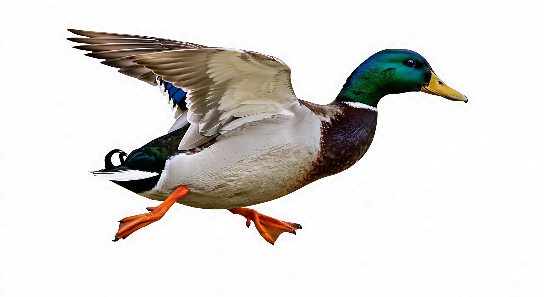 A duck flying in the air photo
