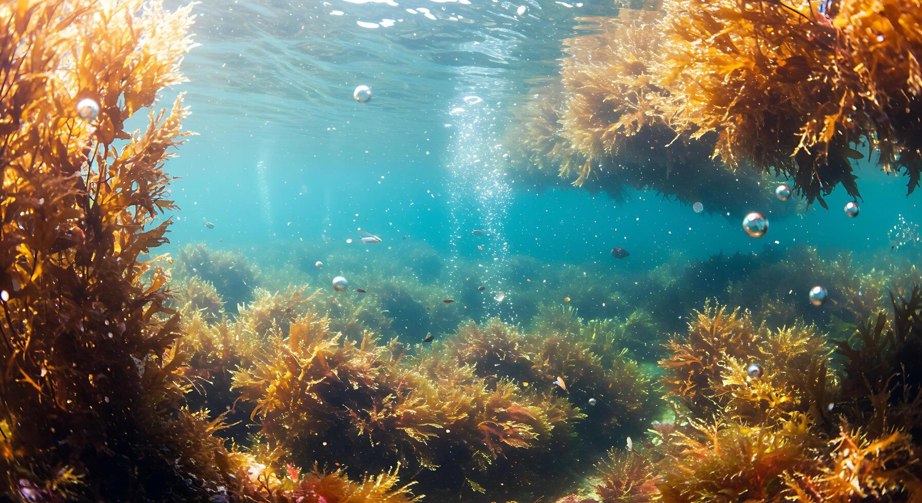 A view of the underwater world of kelp photo