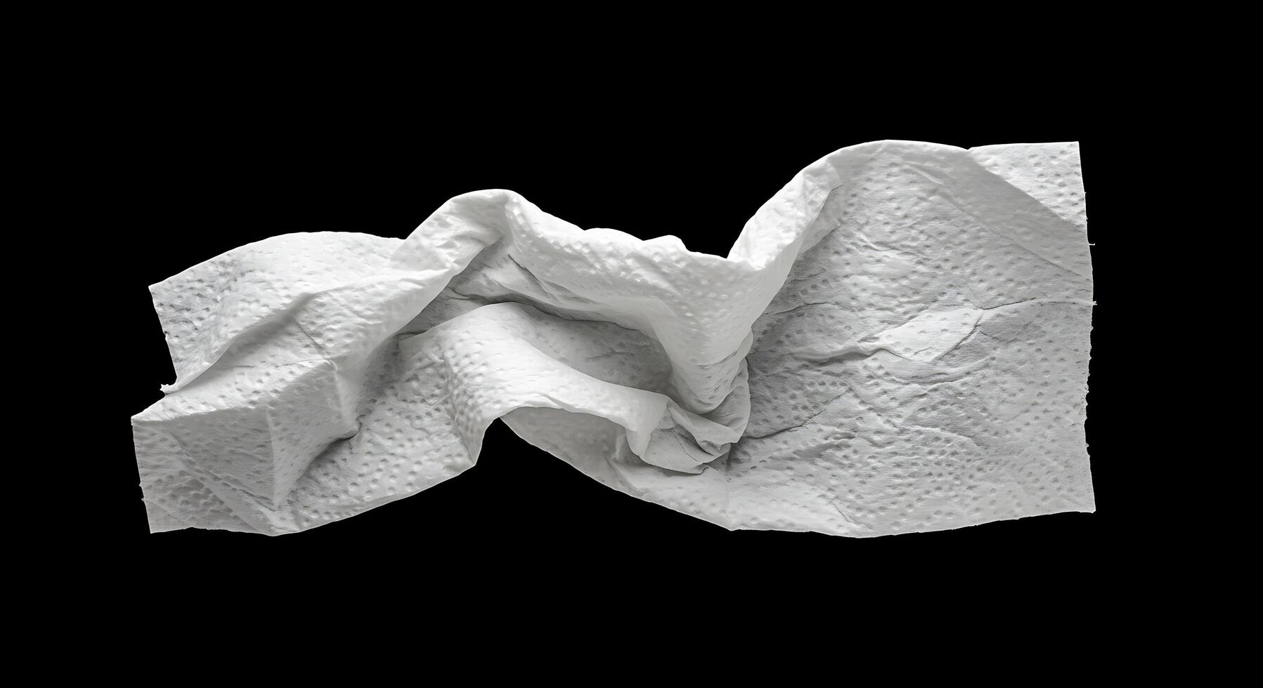 A folded white towel on a black background photo
