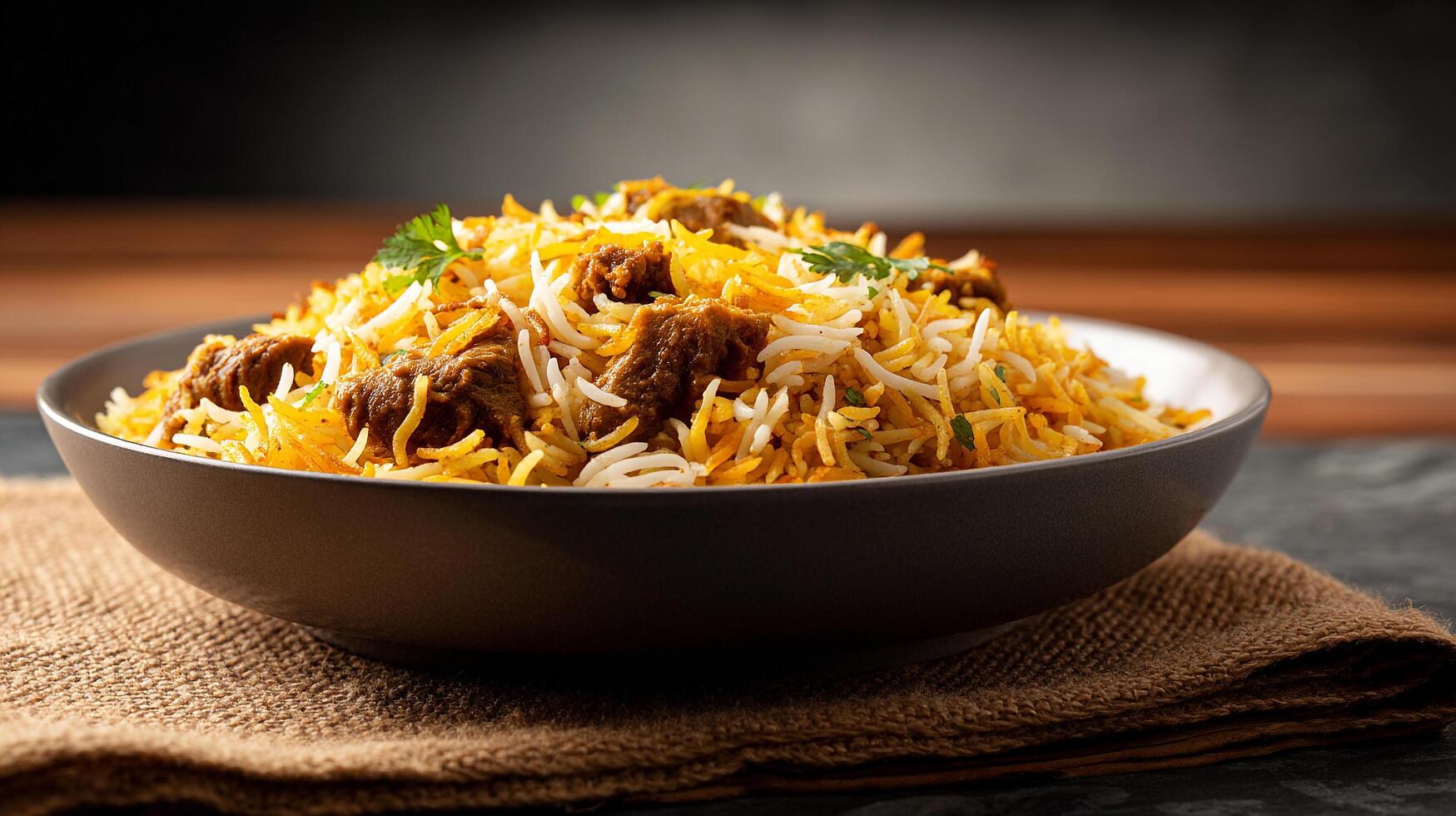 Fresh Biryani Dish Closeup Image, Biryani Wallpaper photo