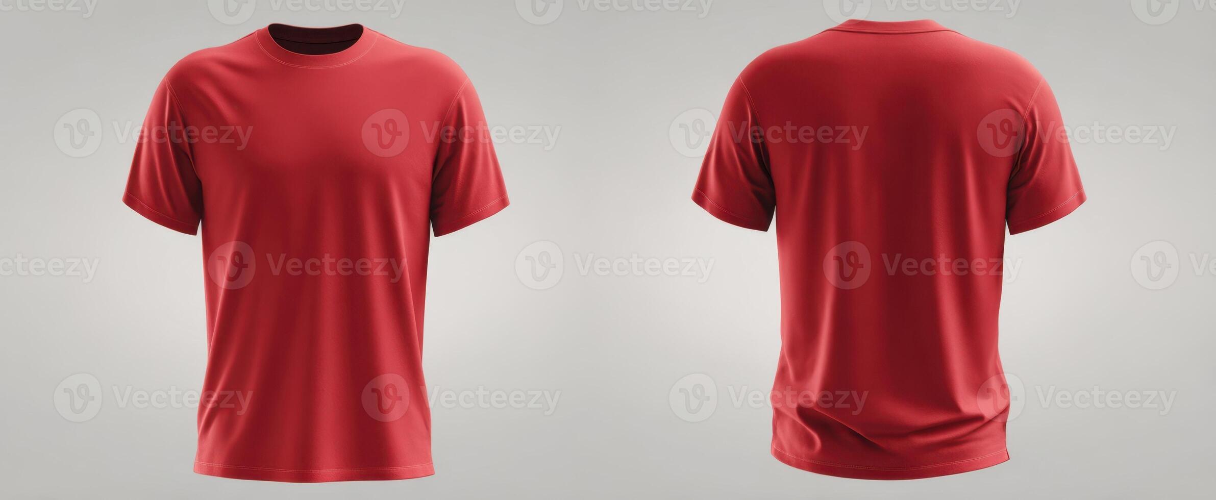 The vibrant red t-shirt showcasing a modern design and versatile style. photo