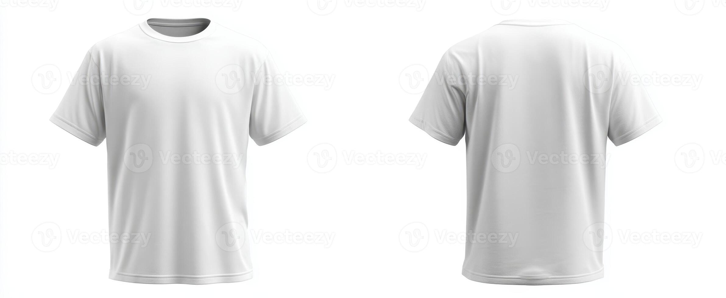The versatile white t-shirt showcased from front and back angles. photo