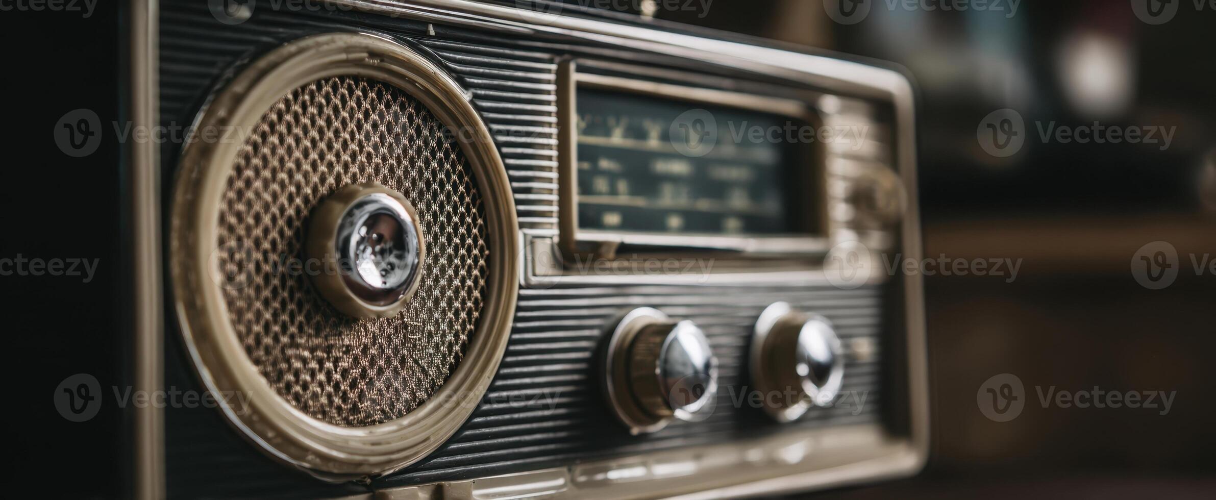 The vintage radio capturing timeless elegance and nostalgic sound waves. photo
