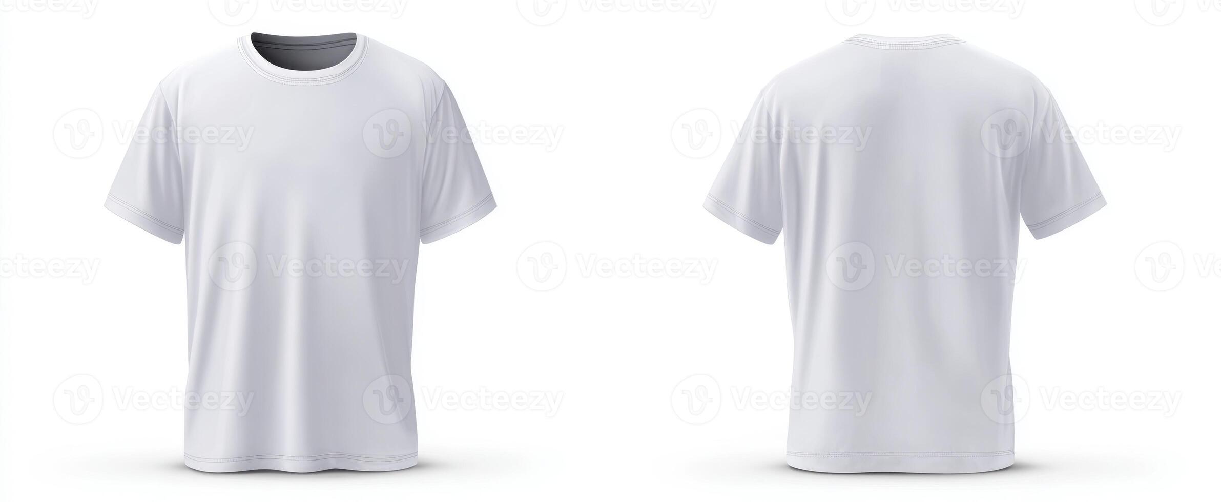 The plain white t-shirt mockup showcasing front and back design options. photo