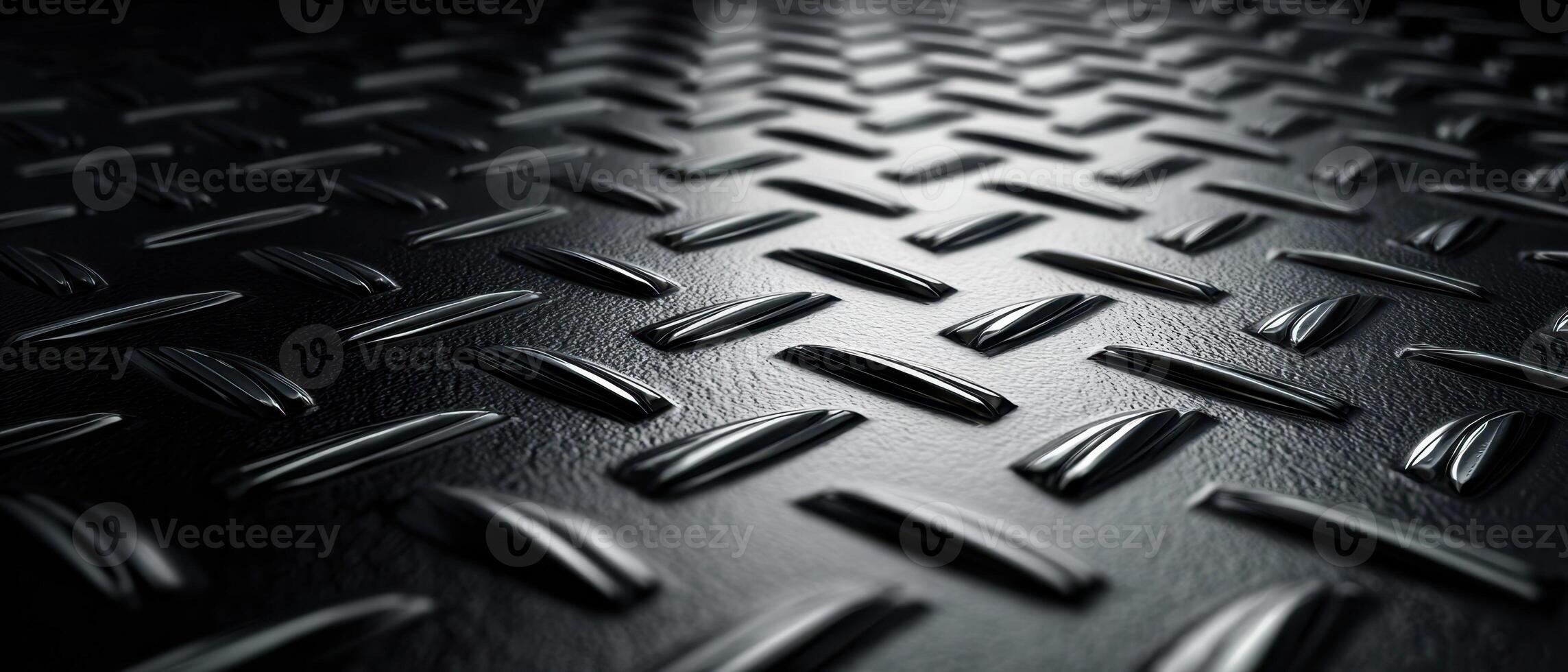 The textured metal surface with a sleek diamond pattern for industrial design. photo
