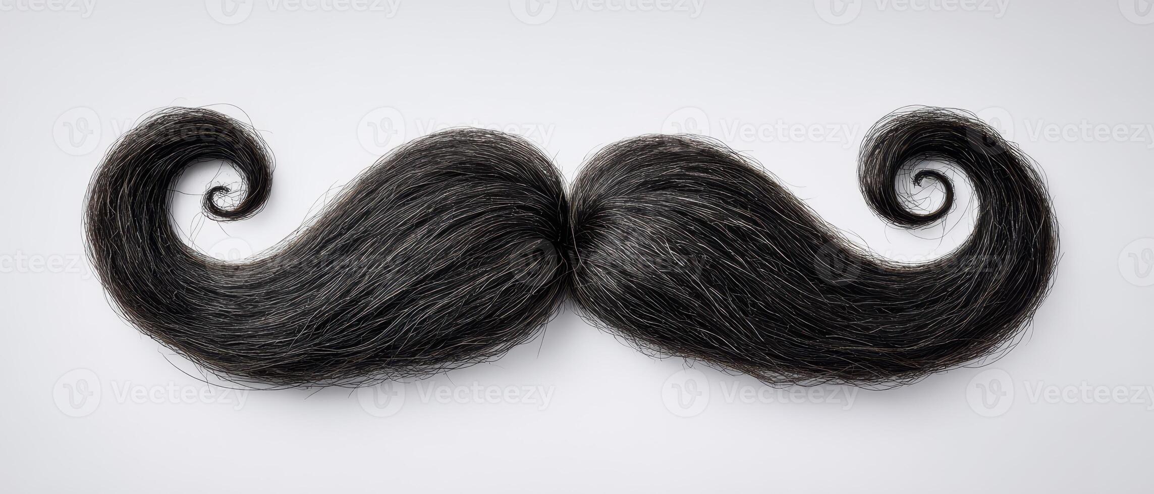 The Quirky Mustache with Elegant Curly Tips on White Background. photo