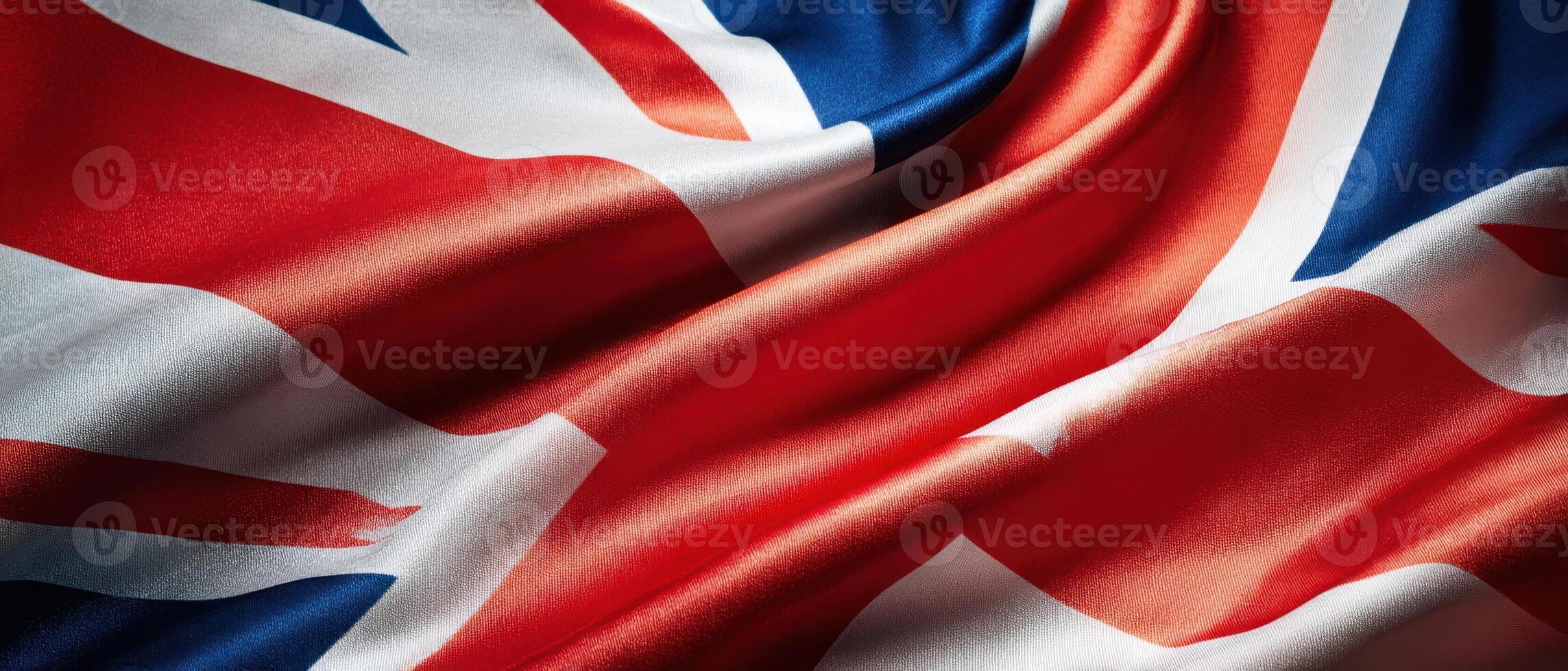 The United Kingdom Flag Draped Elegantly with Rich Textures and Colors photo