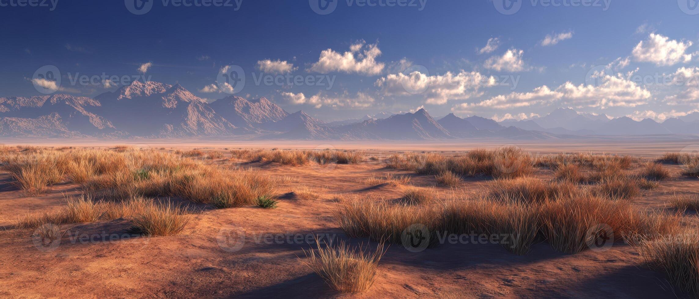 The stunning desert landscape with majestic mountains and expansive sky photo
