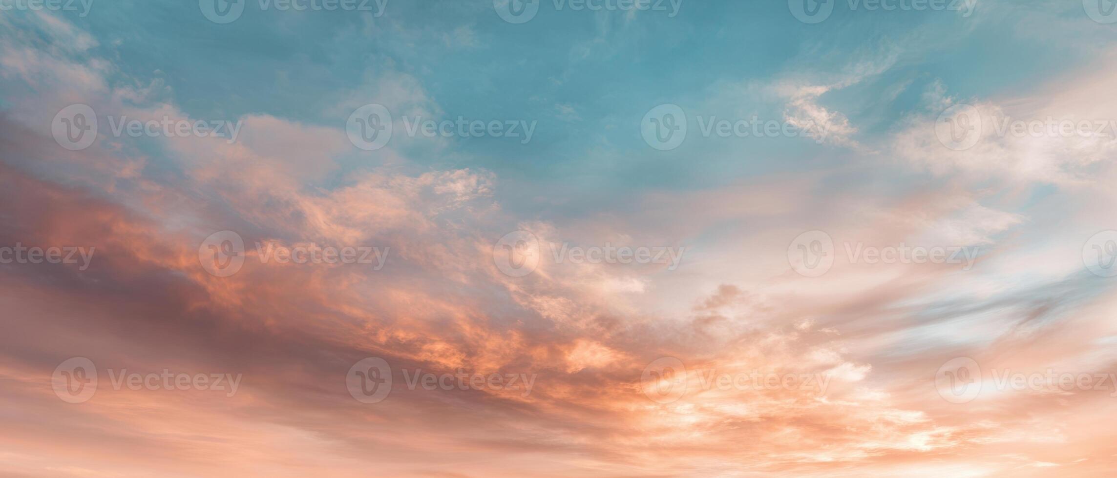 The breathtaking colors of the sky during a serene sunset scene. photo