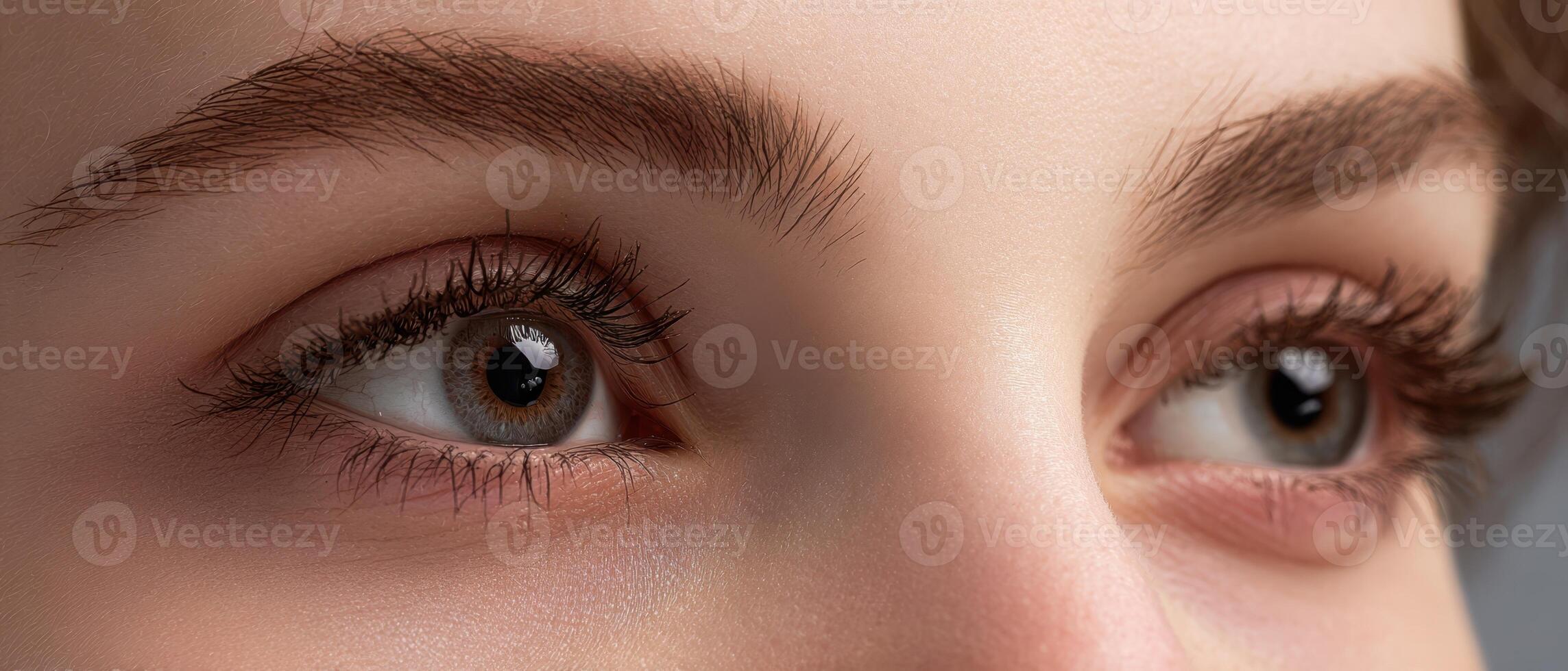 The captivating close-up of beautiful eyes with striking detail and emotion. photo