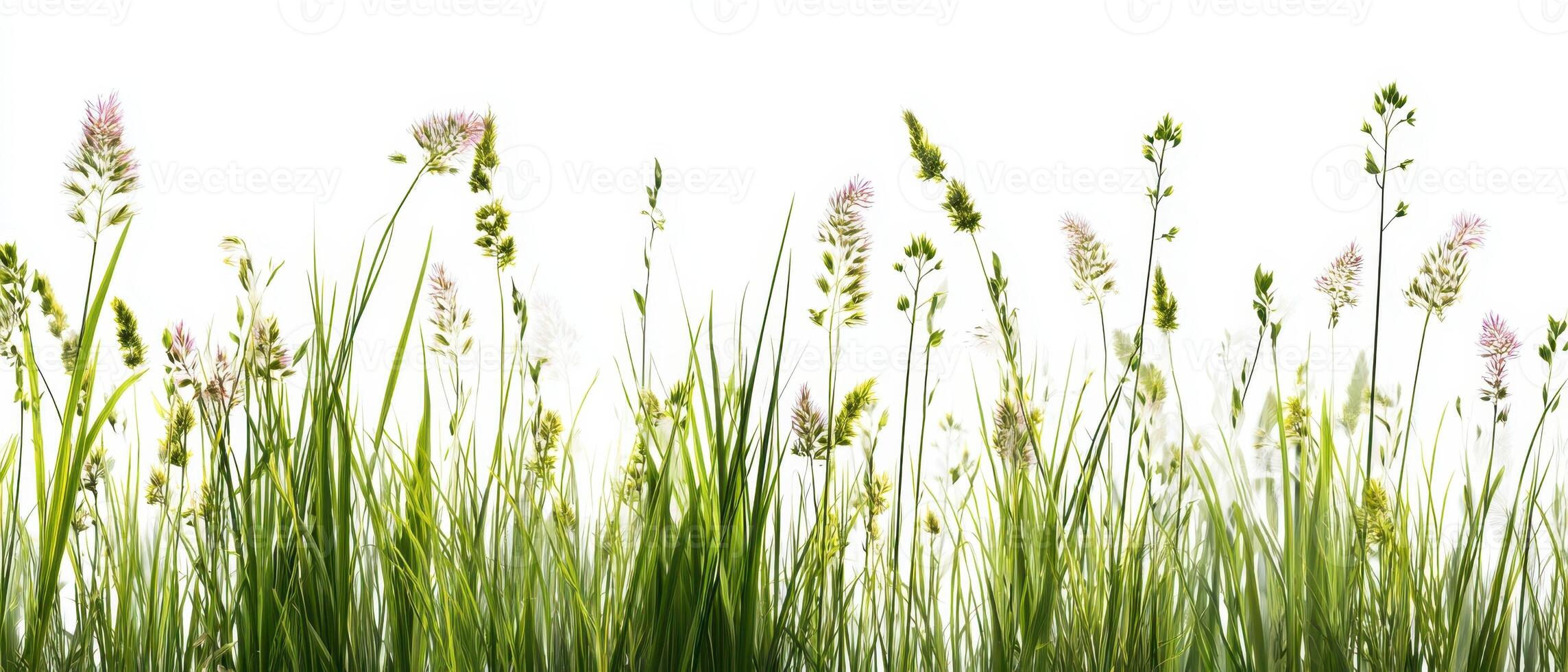 The vibrant grass and wildflowers dancing in the gentle breeze. photo