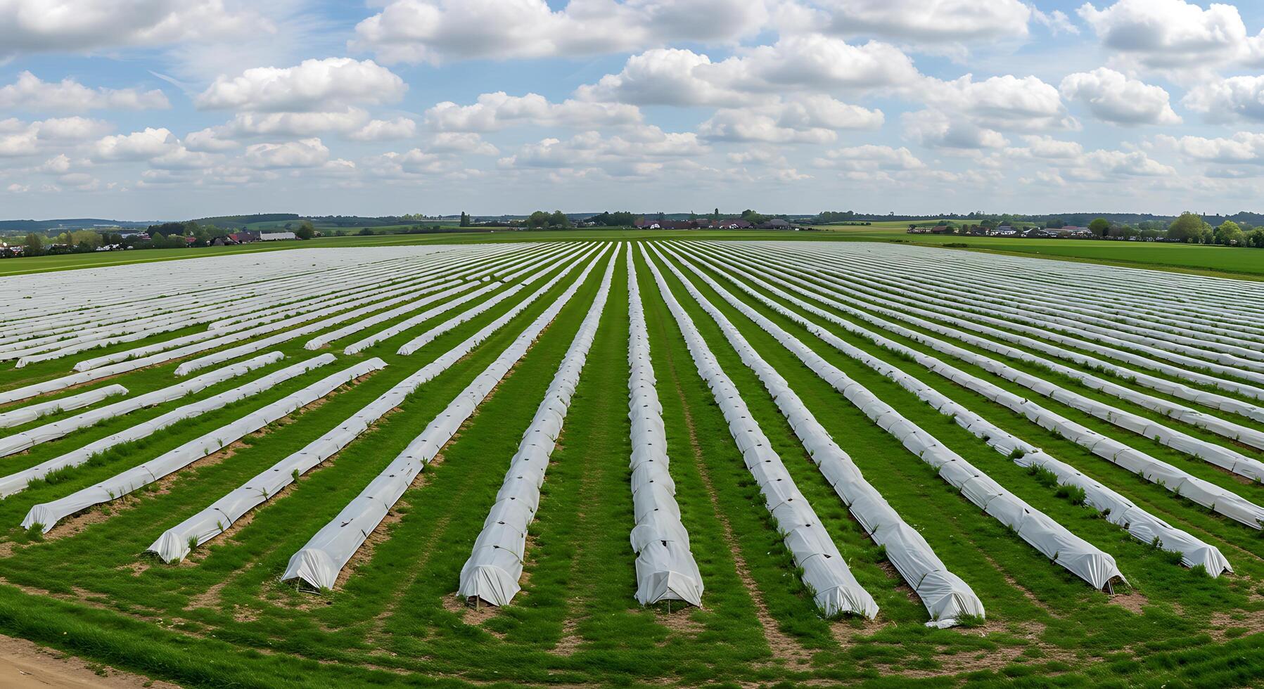 A field of white plastic bags photo