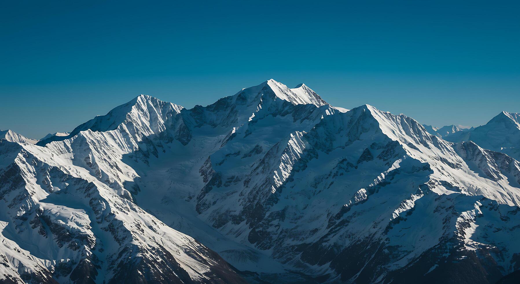 A large mountain range with snow on top photo