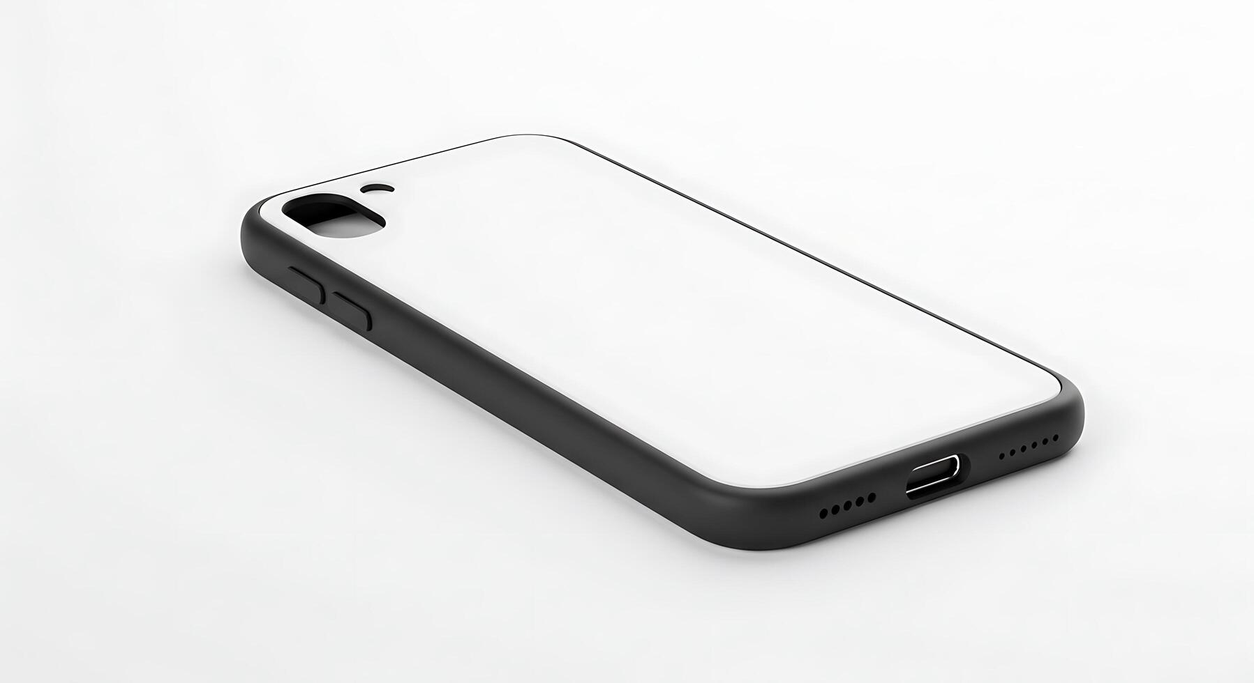A white iphone case on a white surface photo