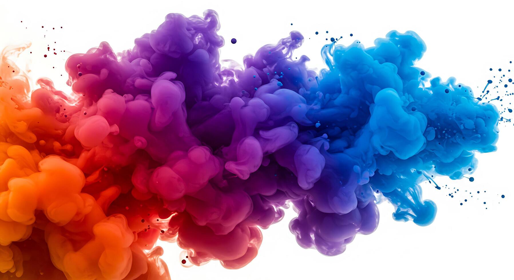 Colorful ink splash on white background photo