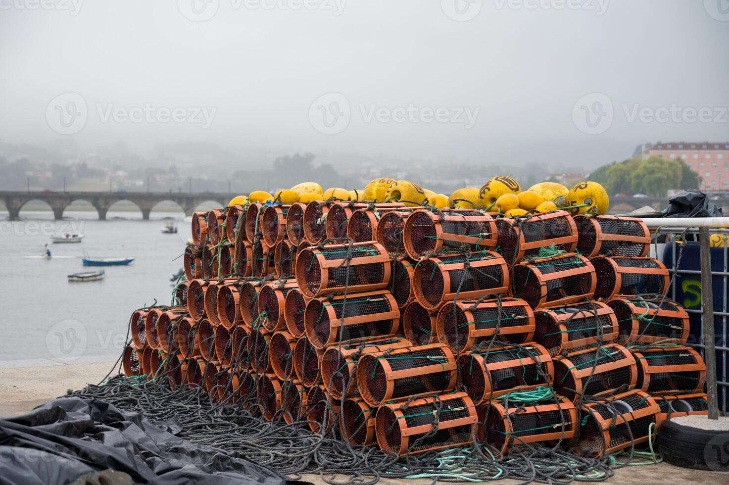 Octupus traditional fishing cage. These traditional cages, called nasa in Spanish, are used to capture octupus, one of the most important seafood in Galicia... photo