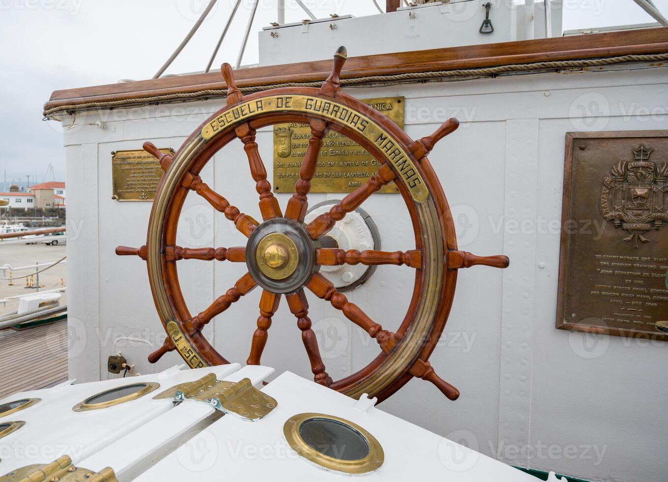 Close up view of a ship utils with ropes.4 photo