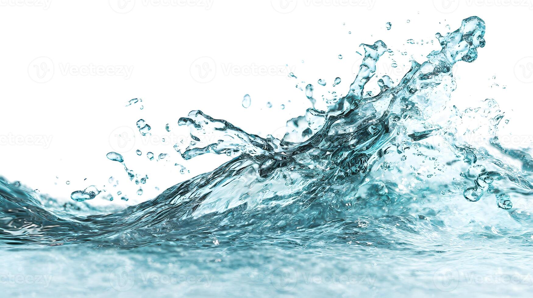 Refreshing Aqua Splash Isolated on White photo