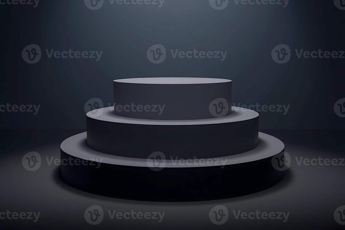 A black and white photo of a three - tier cake stand