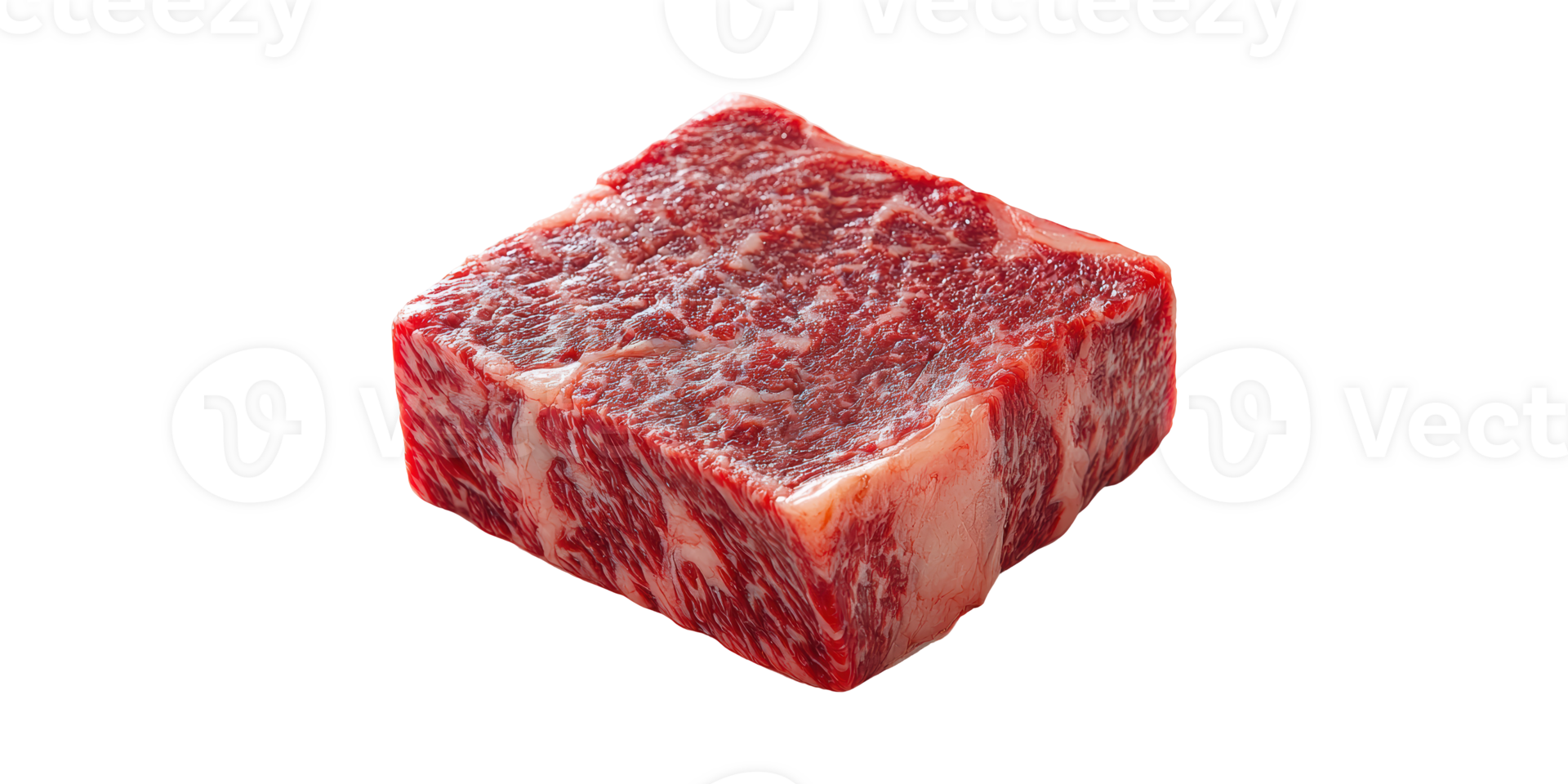 Raw Wagyu Beef Cube With Rich Marbling. Premium Quality Meat For Gourmet Cooking Isolated On Transparent Background png